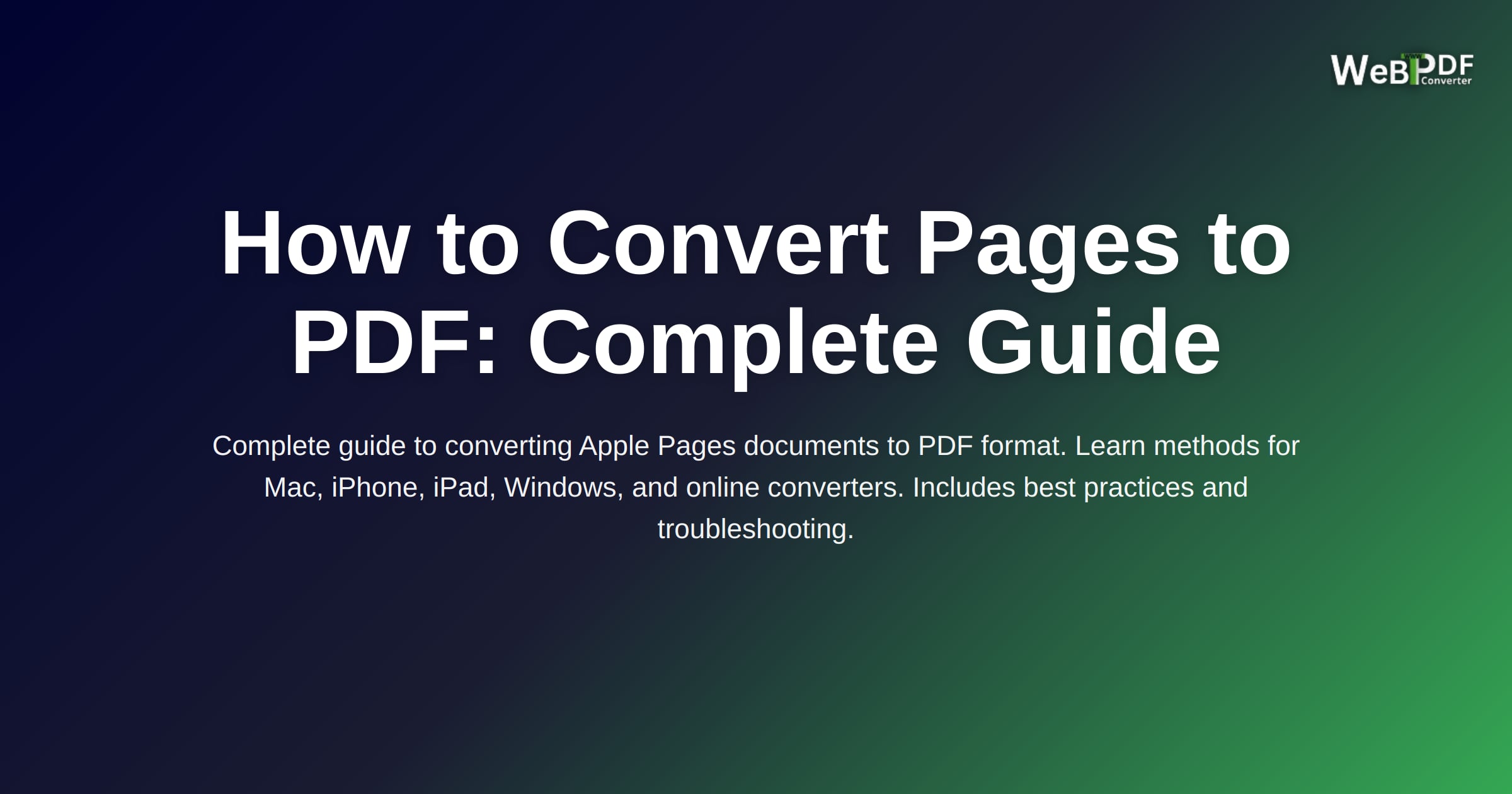 How to Convert Pages to PDF: Complete Guide