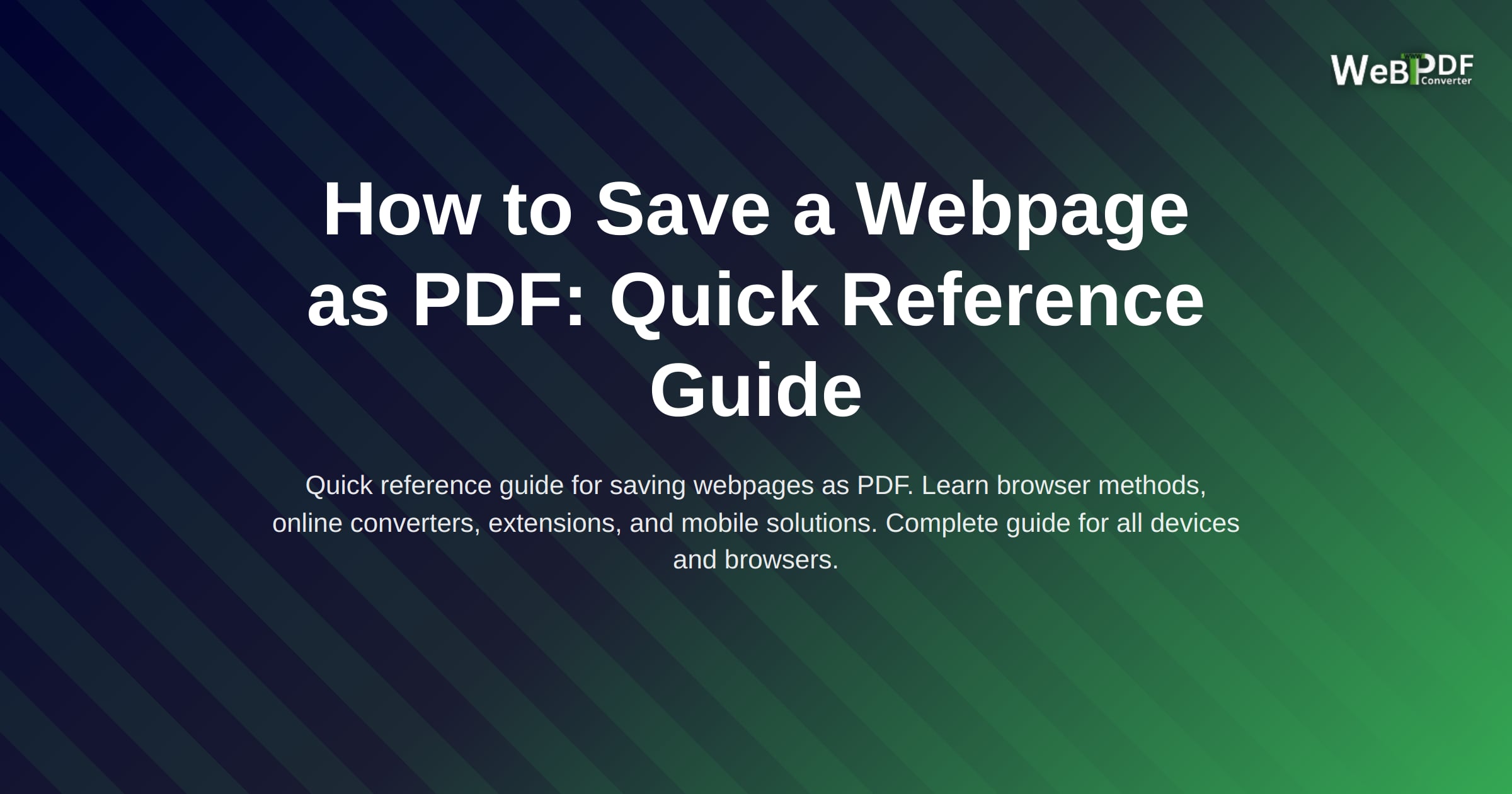 How to Save a Webpage as PDF: Quick Reference Guide